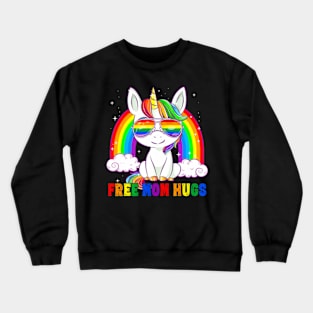 Free Mom Hugs LGBT Mom Mama Unicorn Crewneck Sweatshirt